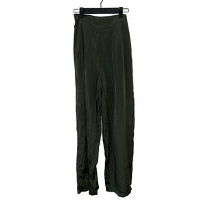 Women's FAERIESTY Silky Flowing Pants with pockets Size S Green